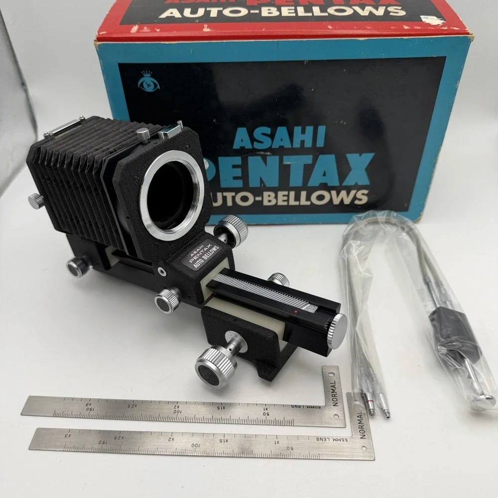 Vtg Pentax Auto Bellows & Slide Copier Macro Asahi Japan‎ Boxes Manual Pristine!